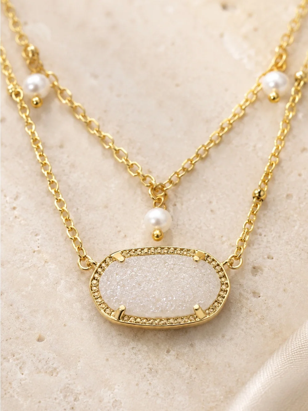 Kendra Scott Elisa Cultured Freshwater Pearl & Drusy stone.